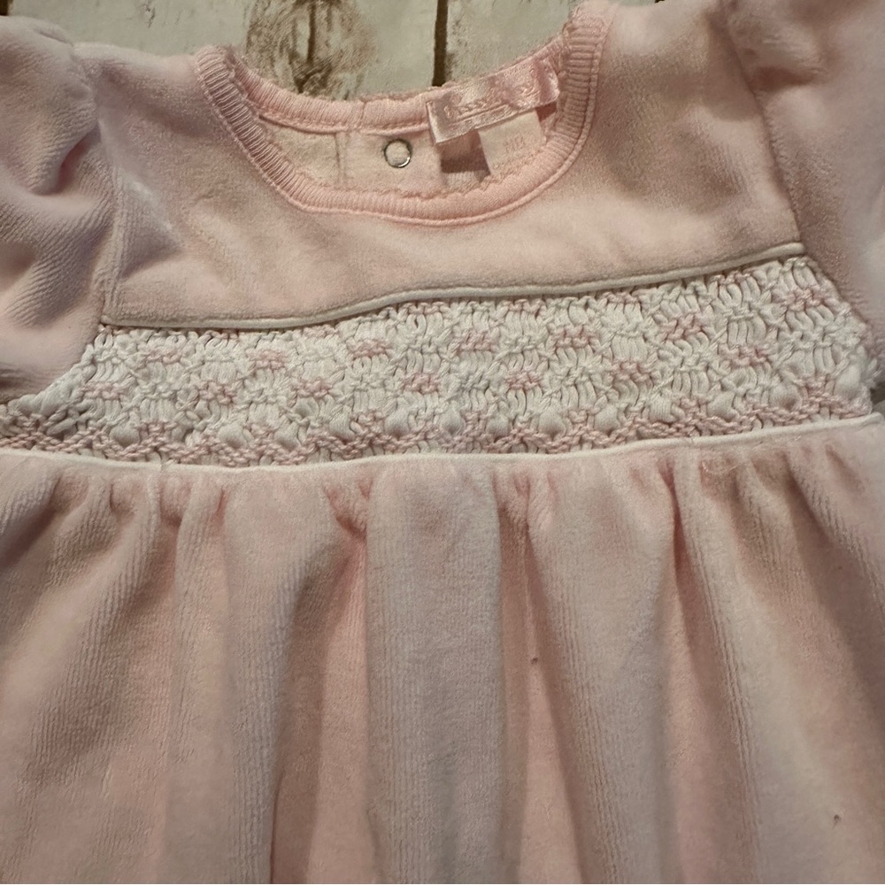 Kissy kissy pink velour sleeper guc spot nb - Picture 4 of 8